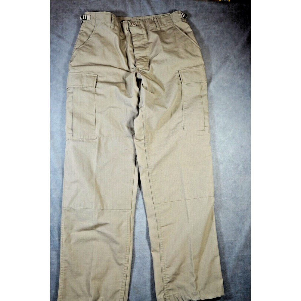 Propper Tactical Cargo Pants Mens M Khaki Rip Stop Adjustable Waist 31-35
